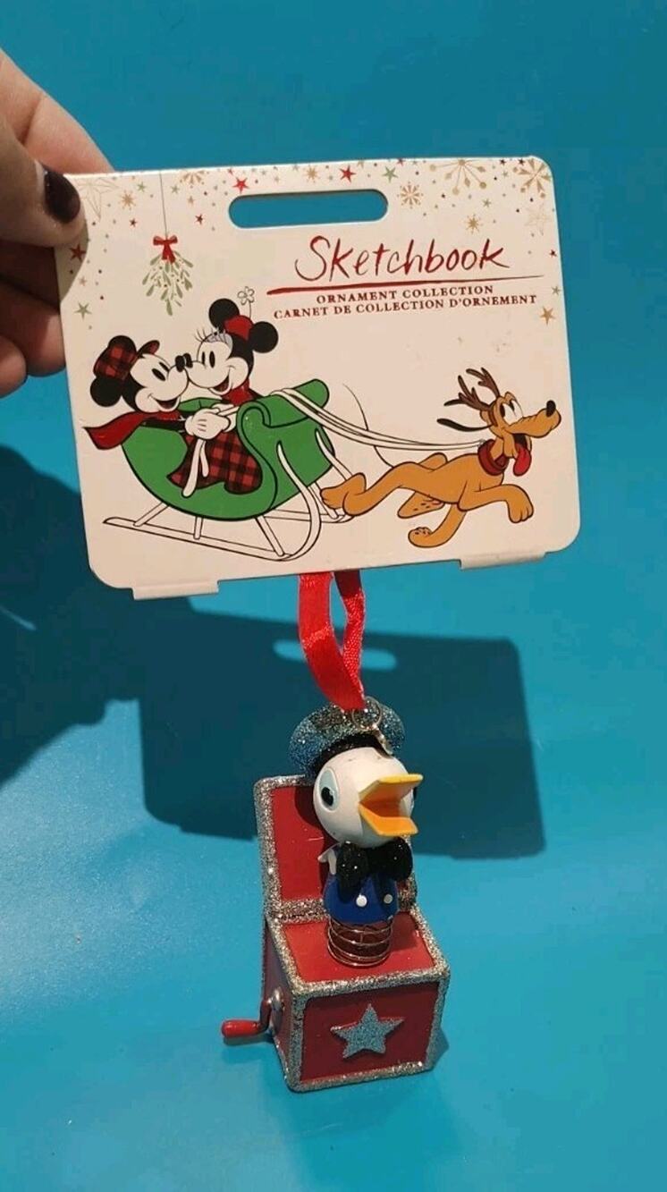 New Disney Store Donald Duck Vintage Toy Series Sketchbook Christmas Ornament